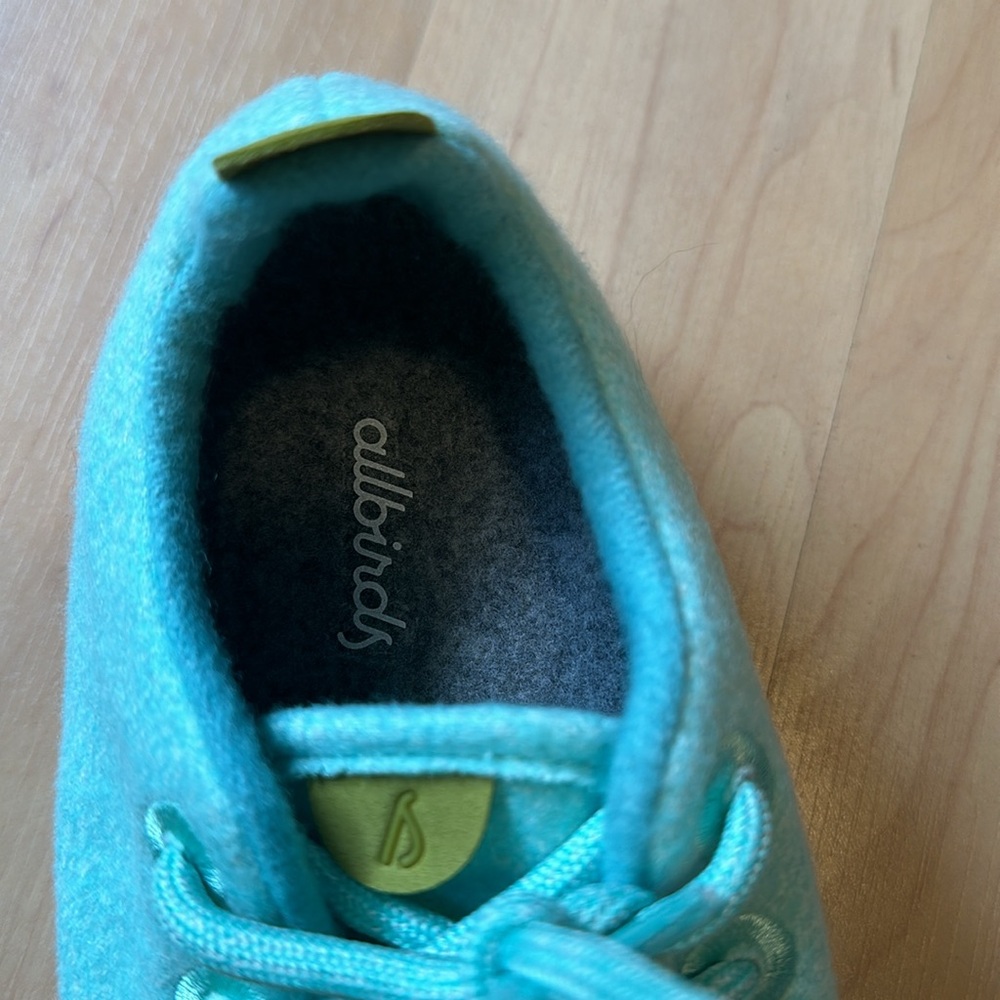 All birds sneakers. Wool runner. Never been used. Light teal-ish in color. - Picture 3 of 6